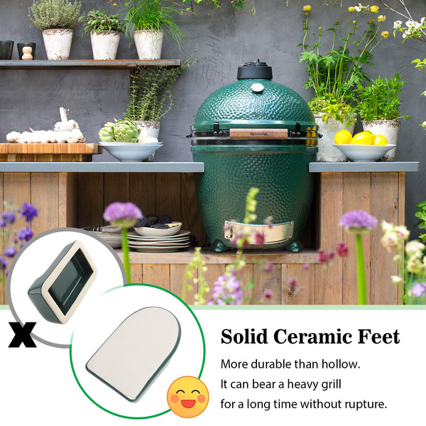 Ceramic Grill Feet Shoes Set of 4 Accessories